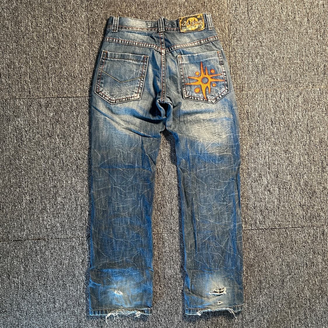 T2X JEANS jpn 빈티지 워싱 자수 데님 팬츠  상품이미지2