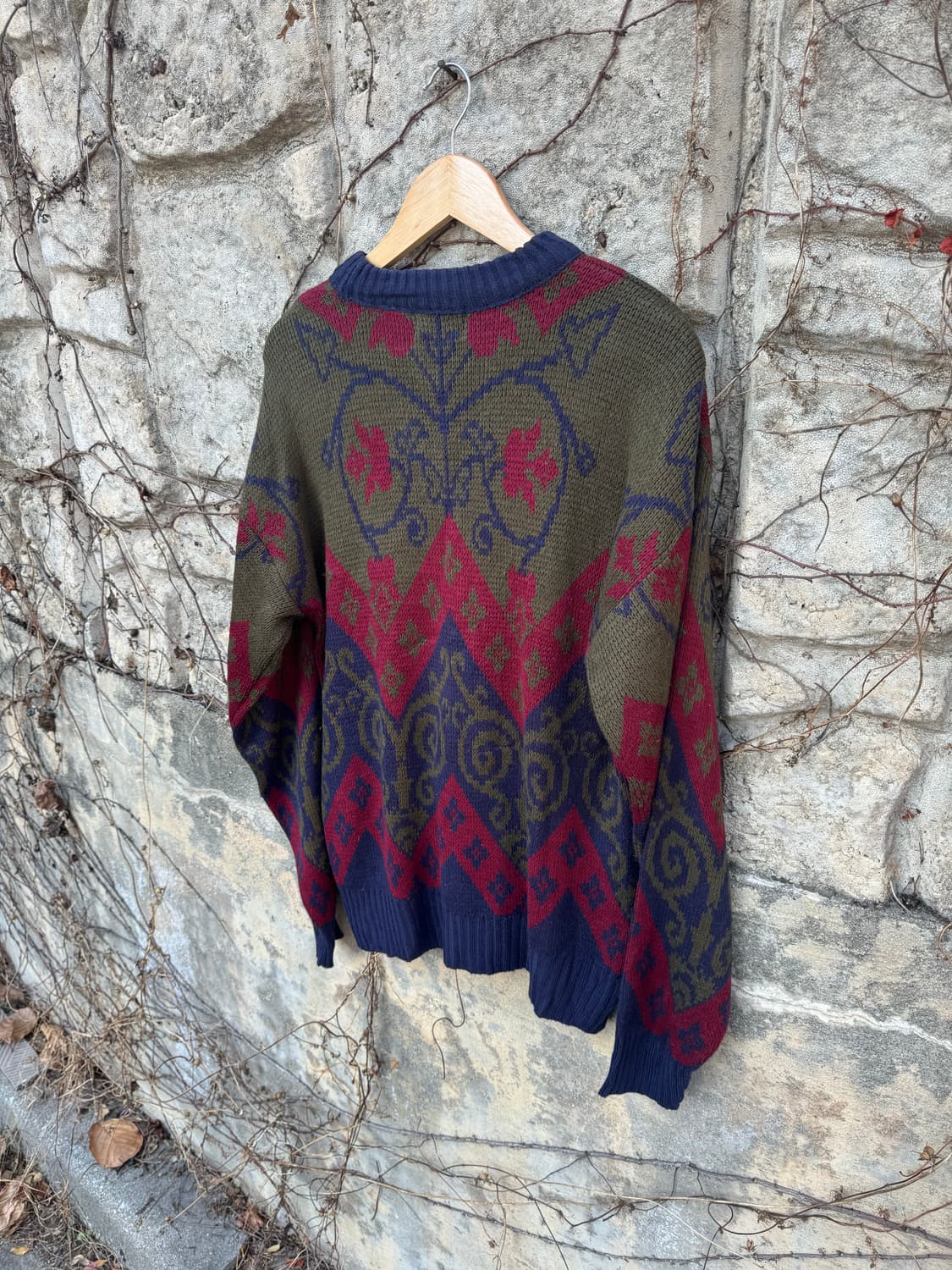90s 한국 생산 에스닉 노르딕 패턴 빈티지 니트 m 상품이미지4