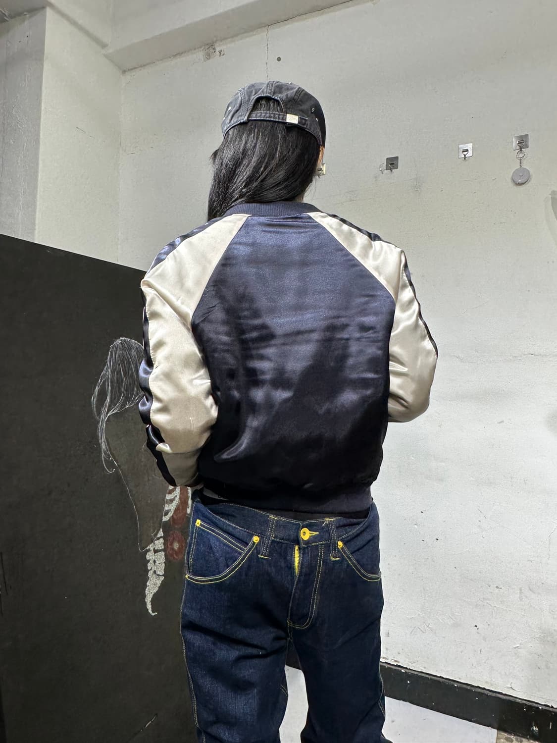 Jpn 일본빈티지 오리엔탈 네이비 카키 양면 스카잔 자켓 상품이미지6