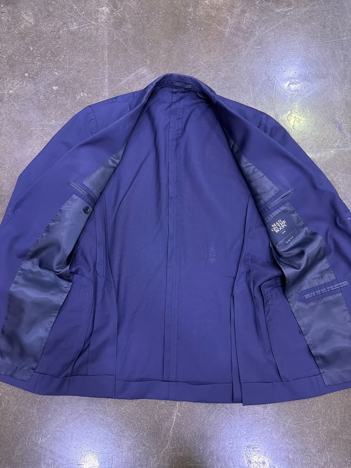 맨온더분 슬림 블레이저 싱글 자켓 네이비 46 상품이미지6