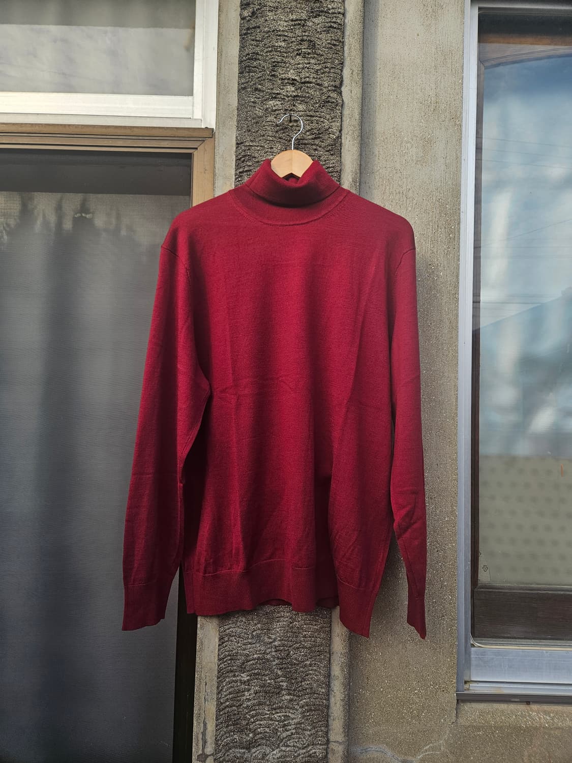 유니클로 메리노 터틀넥 스웨터 RED 2XL 상품이미지1