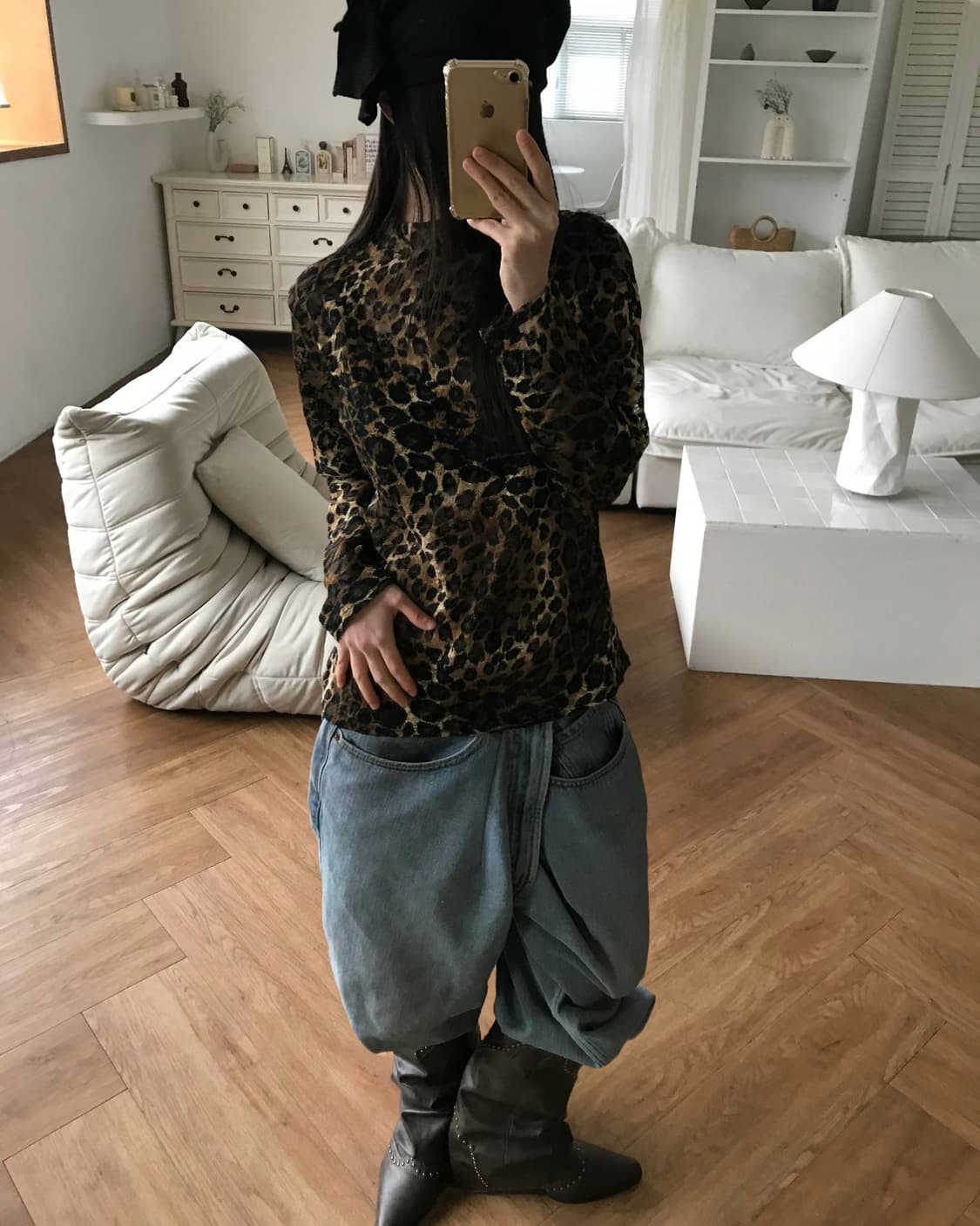 vintage leopard pattern top 상품이미지8