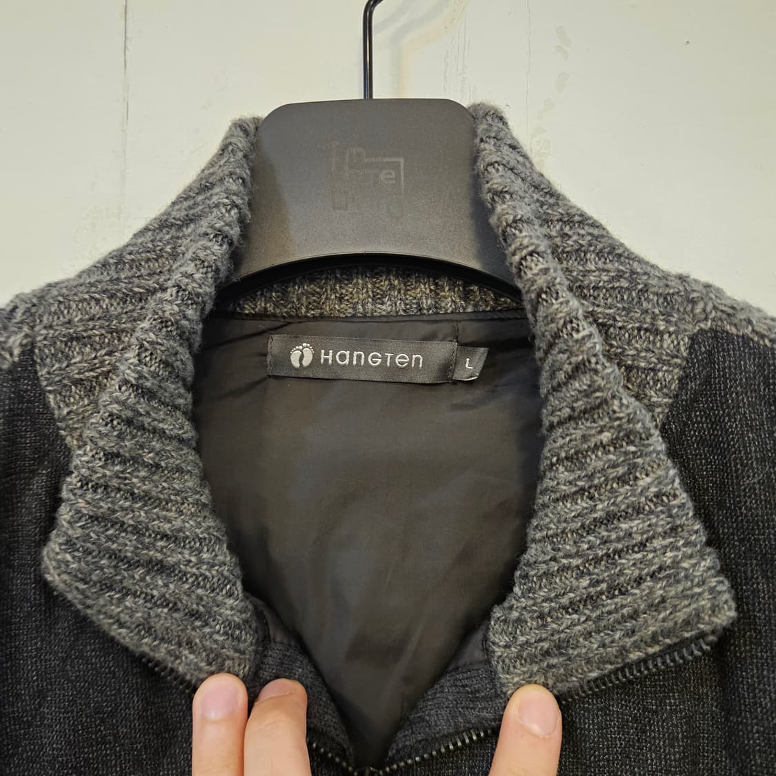 100(L)행텐 퀄팅 니트 집업 자켓 상품이미지2