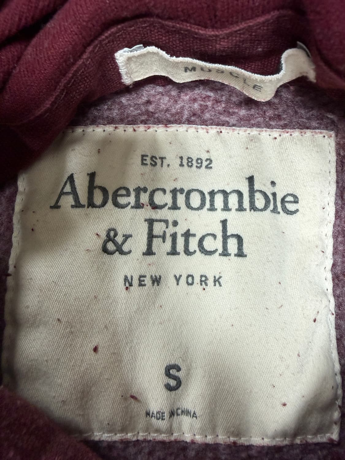아베크롬비 버건디 후드티 s 상품이미지3