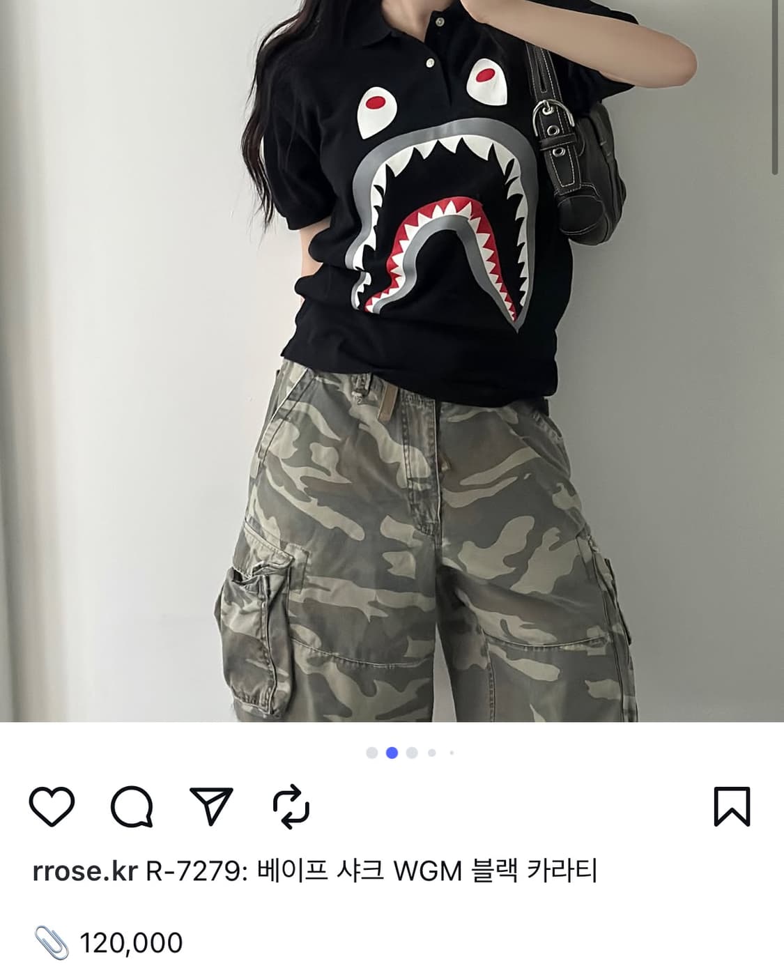 L BAPE 베이프 샤크 PK 반팔 카라티 상품이미지3