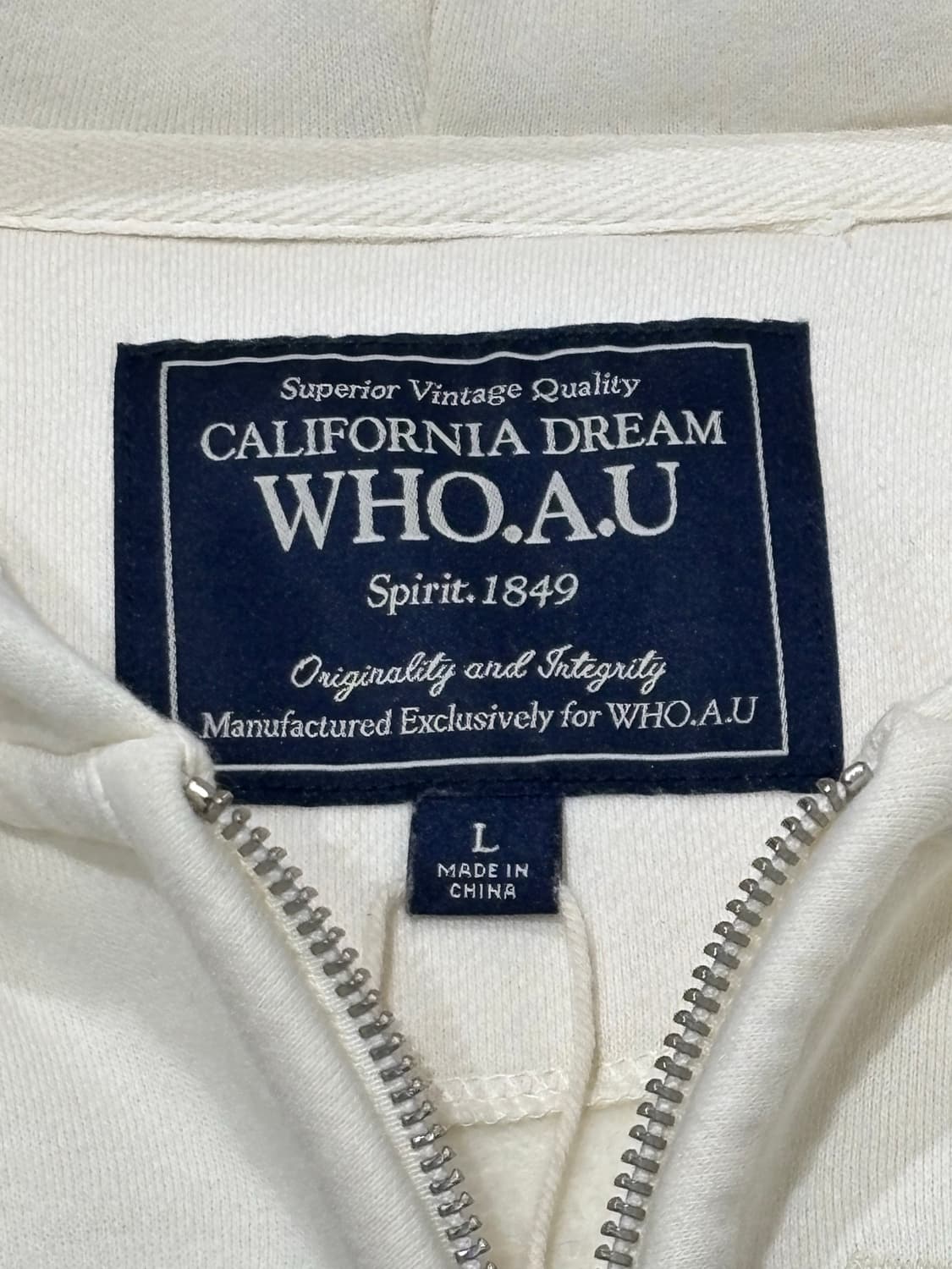 후아유 빅로고 크림 투웨이 후드집업 상품이미지7