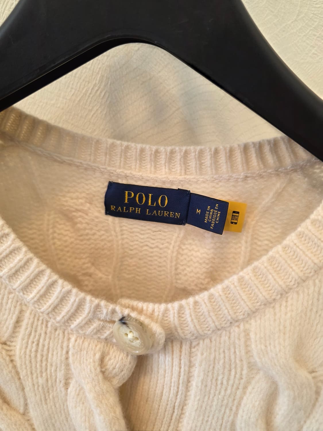 폴로 랄프로렌 울 캐시미어 아이보리 가디건 M 상품이미지4