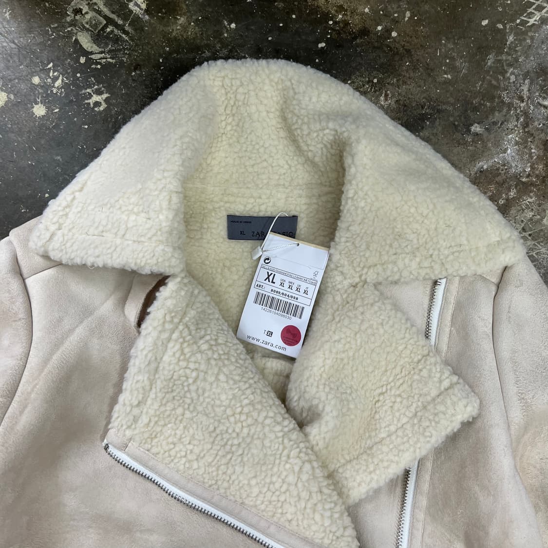 66) 새제품 ZARA 자라 스웨이드 양털 뽀글이 무스탕 자켓 상품이미지4