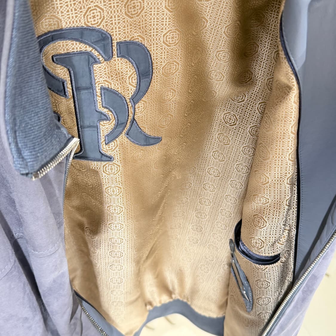 (A+/54) / 스테파노 리치 블루 스웨이드 봄버 블루종 자켓 상품이미지4