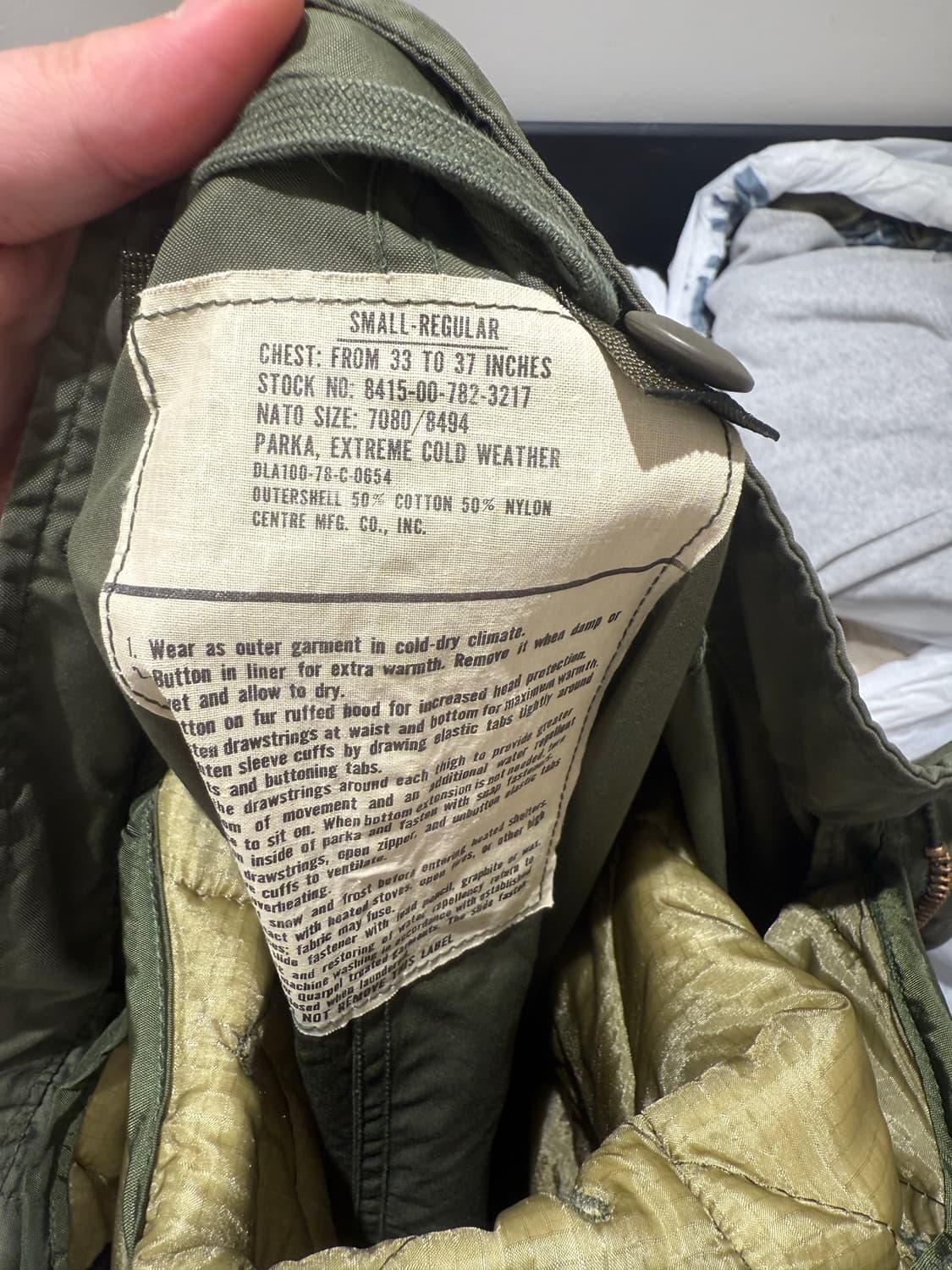 m65피쉬테일 개파카 og 스몰 a급상태 판매 상품이미지5