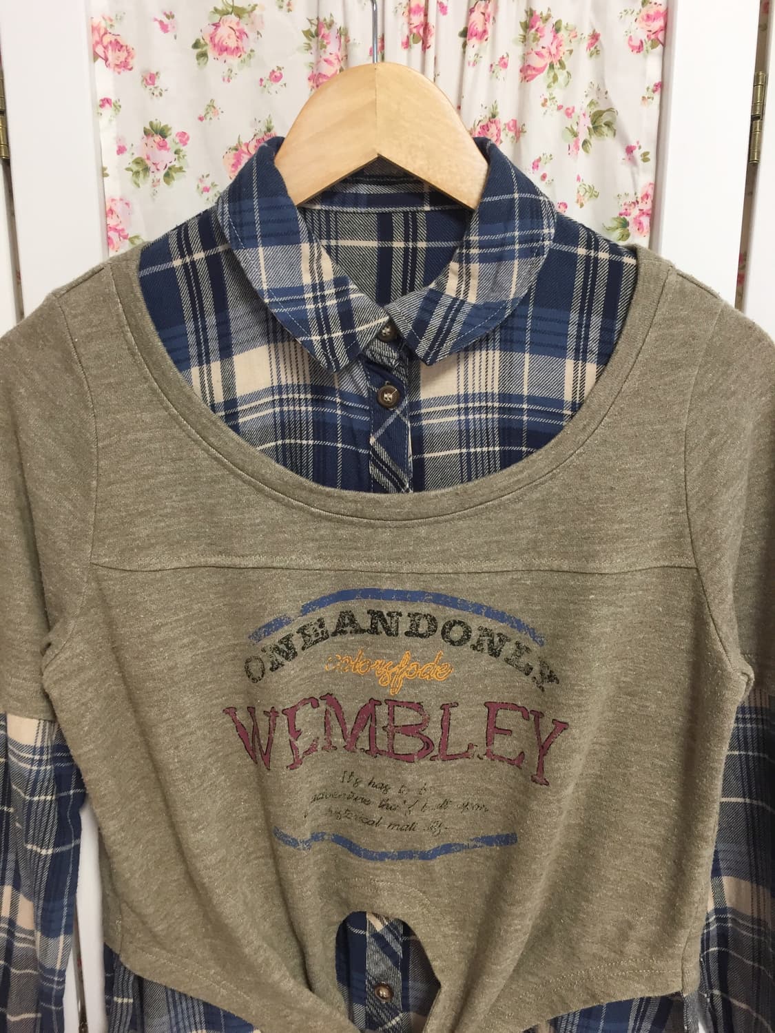 빈티지 너드 체크 레이어드 셔츠 상품이미지2