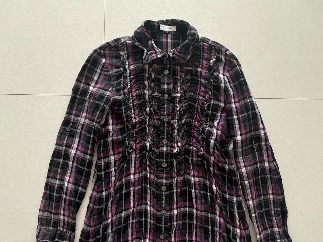 plaid frill shirt dress 상품이미지3
