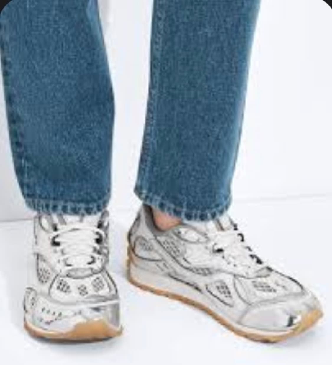 (A/44) / 보테가베네타 오르빗 메탈릭 스니커즈 실버 화이트 상품이미지10