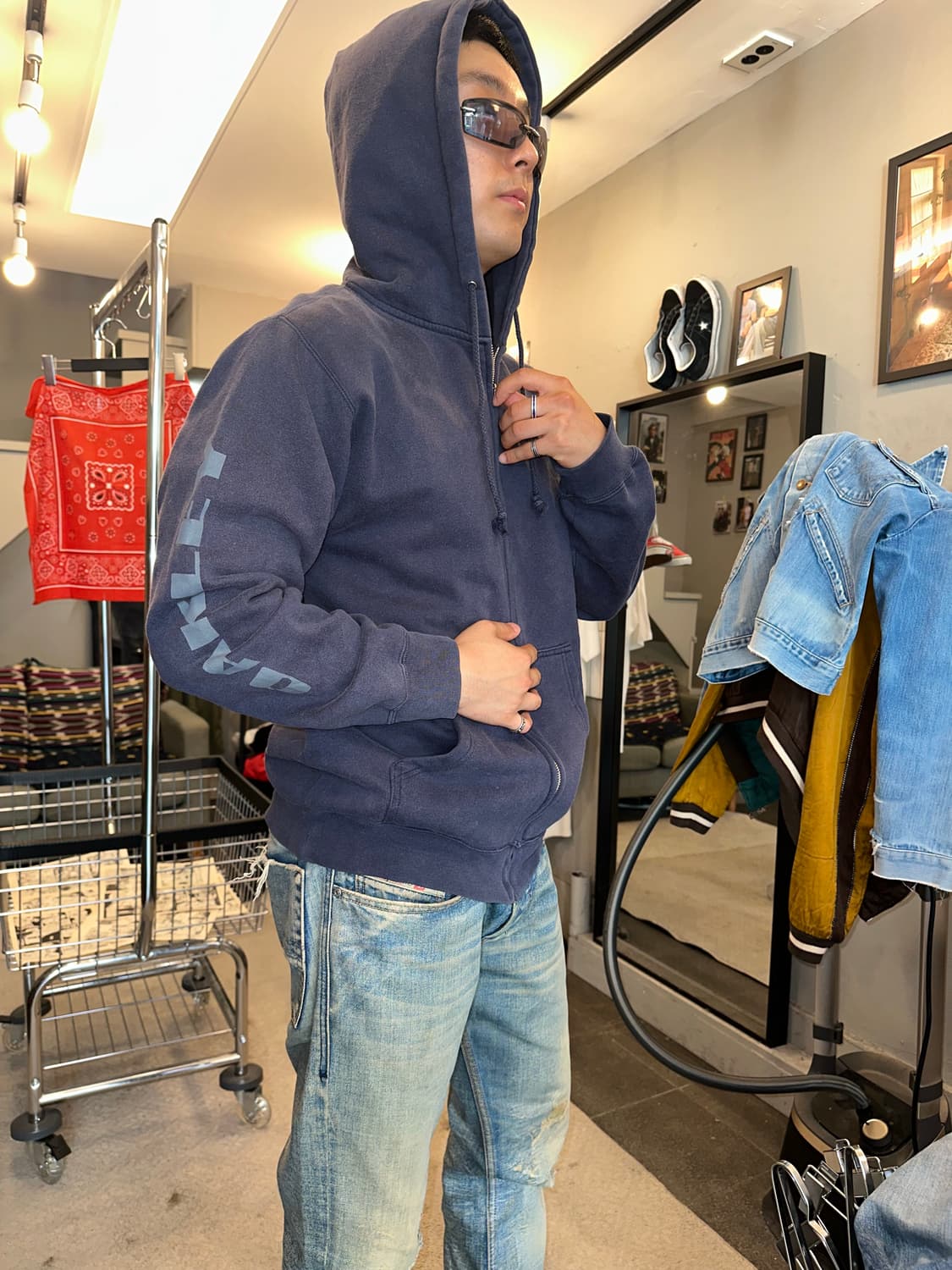 90-00‘s Oakley logo faded Hood zip-up 상품이미지1