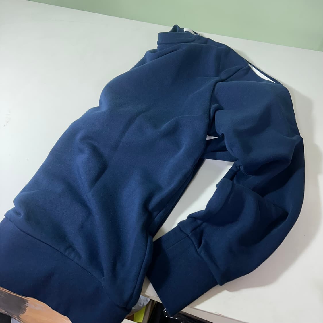 L 아디다스 네이비 3스트라이프 코튼 맨투맨 상품이미지4