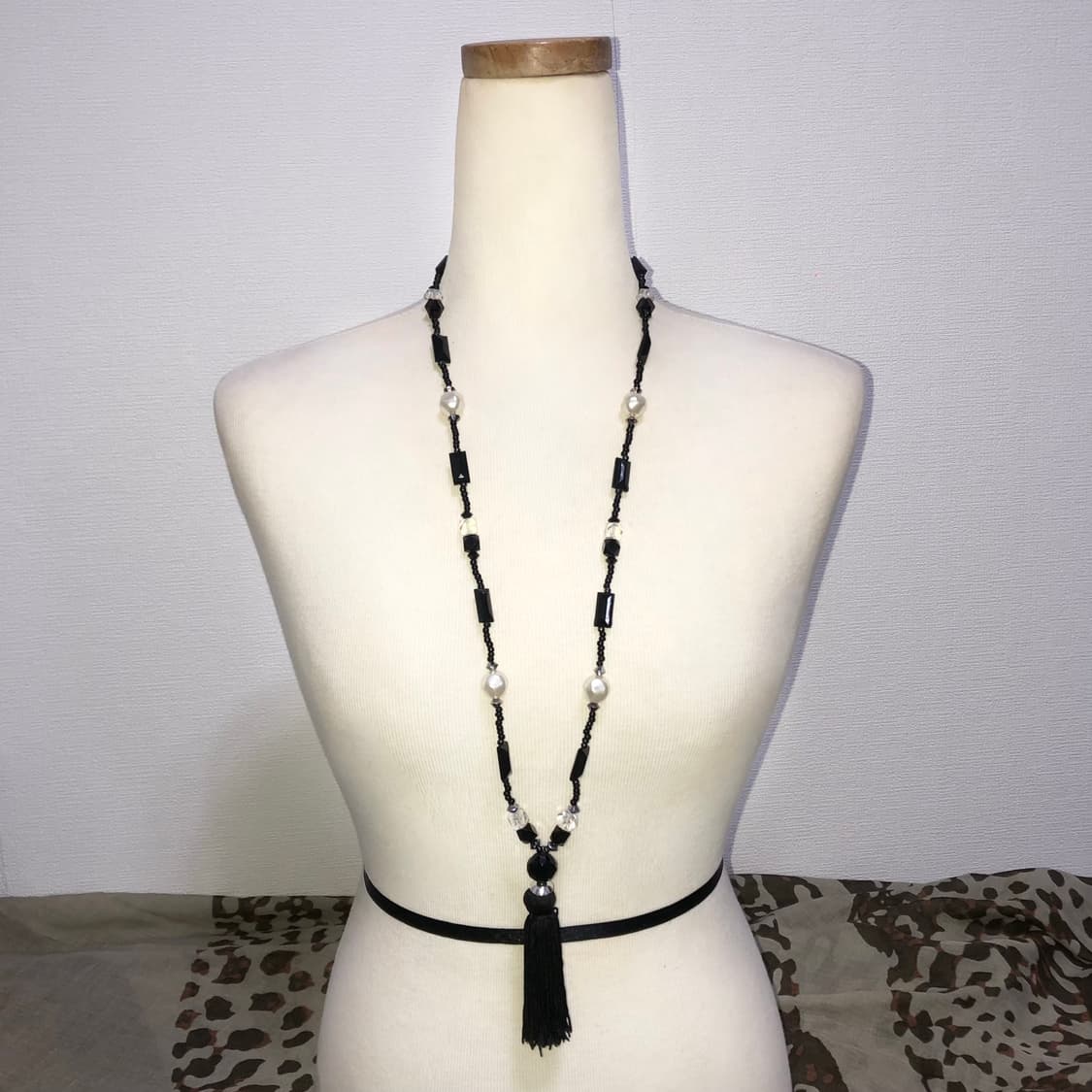 빈티지 블랙 태슬 롱목걸이 오리엔탈 갸루 펑크 페어리 상품이미지1