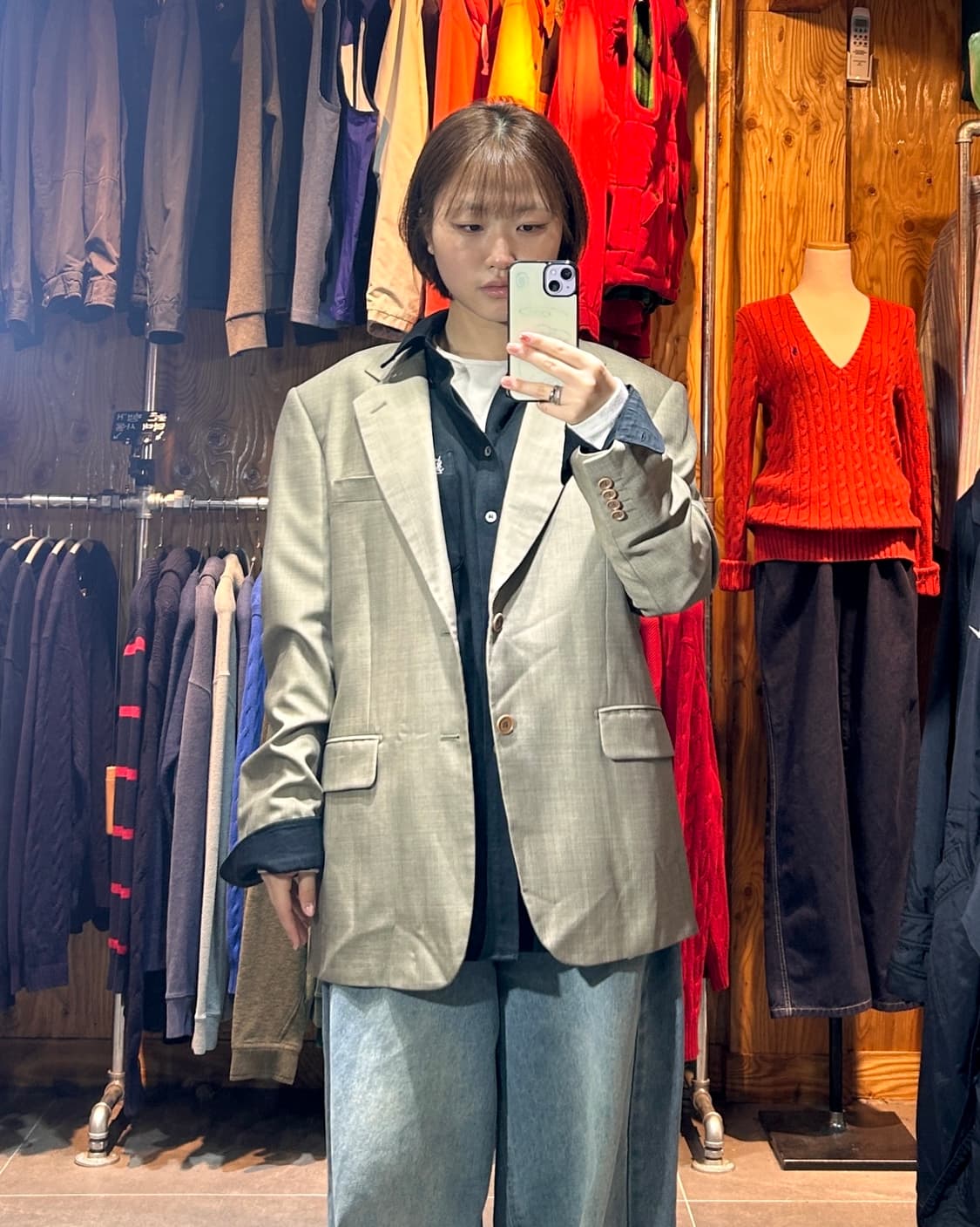 L YSL 입생로랑 클래식 투버튼 골드베이지 블레이저 상품이미지1