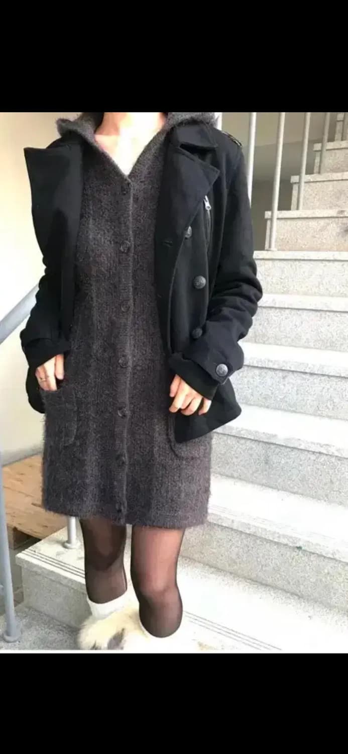 후드 니트 원피스 상품이미지4