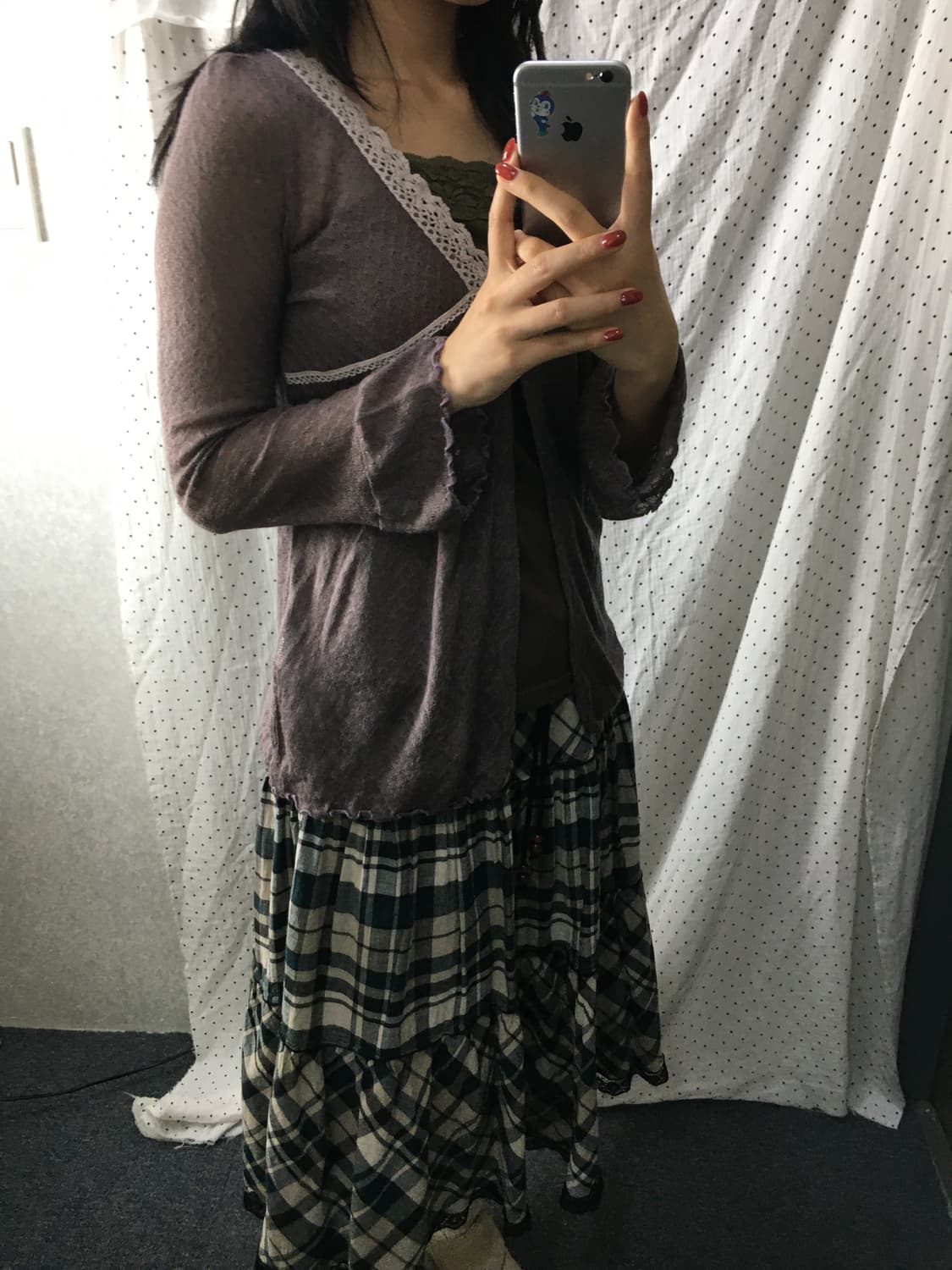 보라 레이스 가디건 나시 세트 상품이미지4