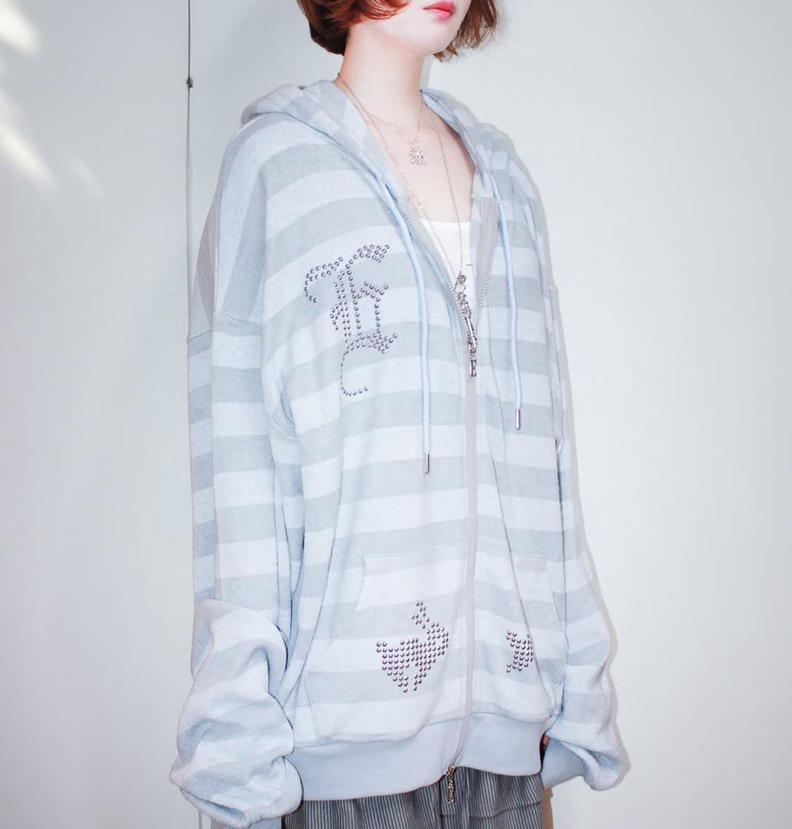 EESSAY 에세이 하루 후디 후드집업 스카이블루  상품이미지1