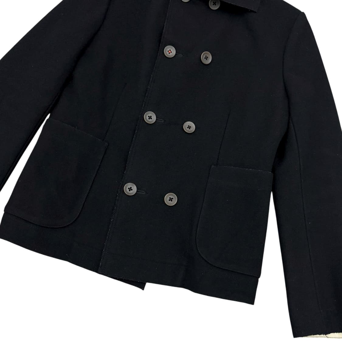 45rpm 블랙 울 캐시미어 혼방 피코트 숏코트 상품이미지4