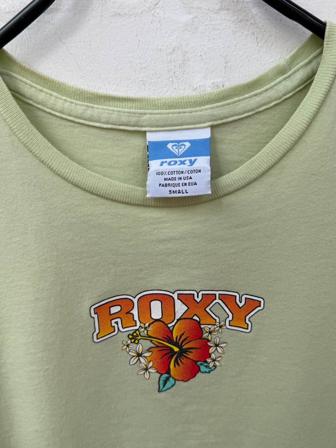Roxy USA 록시 그린 컬러 크롭 반팔티 S 상품이미지2