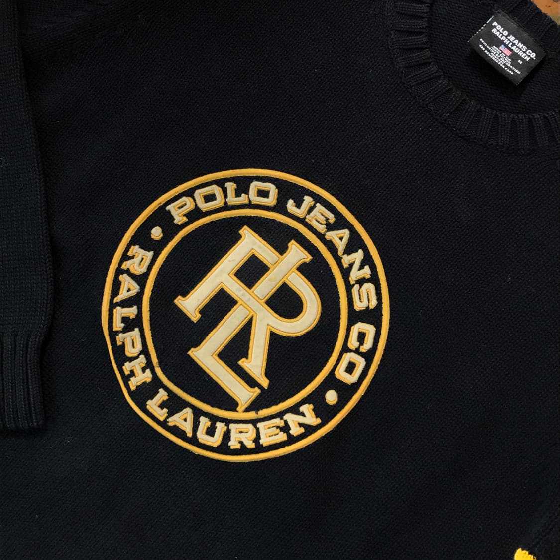 폴로 진스 PRL 로고 블랙 코튼 니트 남성 105 사이즈 상품이미지4