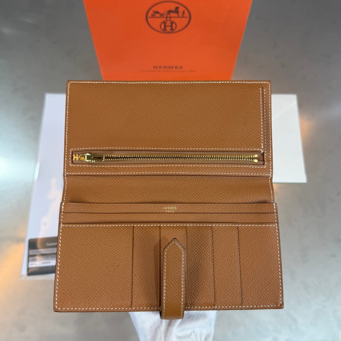 [리오브] 에르메스 베안 앱송 금장 하드웨어 골드 장지갑 상품이미지4