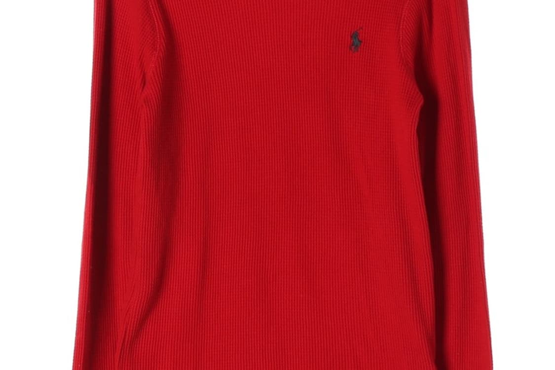 폴로 랄프로렌 레드 포니 와플 니트 서멀 긴팔 티셔츠 M 상품이미지4