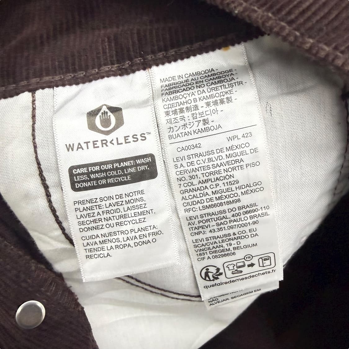 리바이스 버건디브라운 코듀로이 롱스커트 상품이미지8