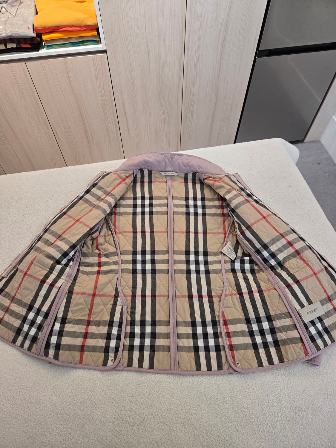 버버리 여성 핑크 퀼팅 자켓 L 상품이미지5