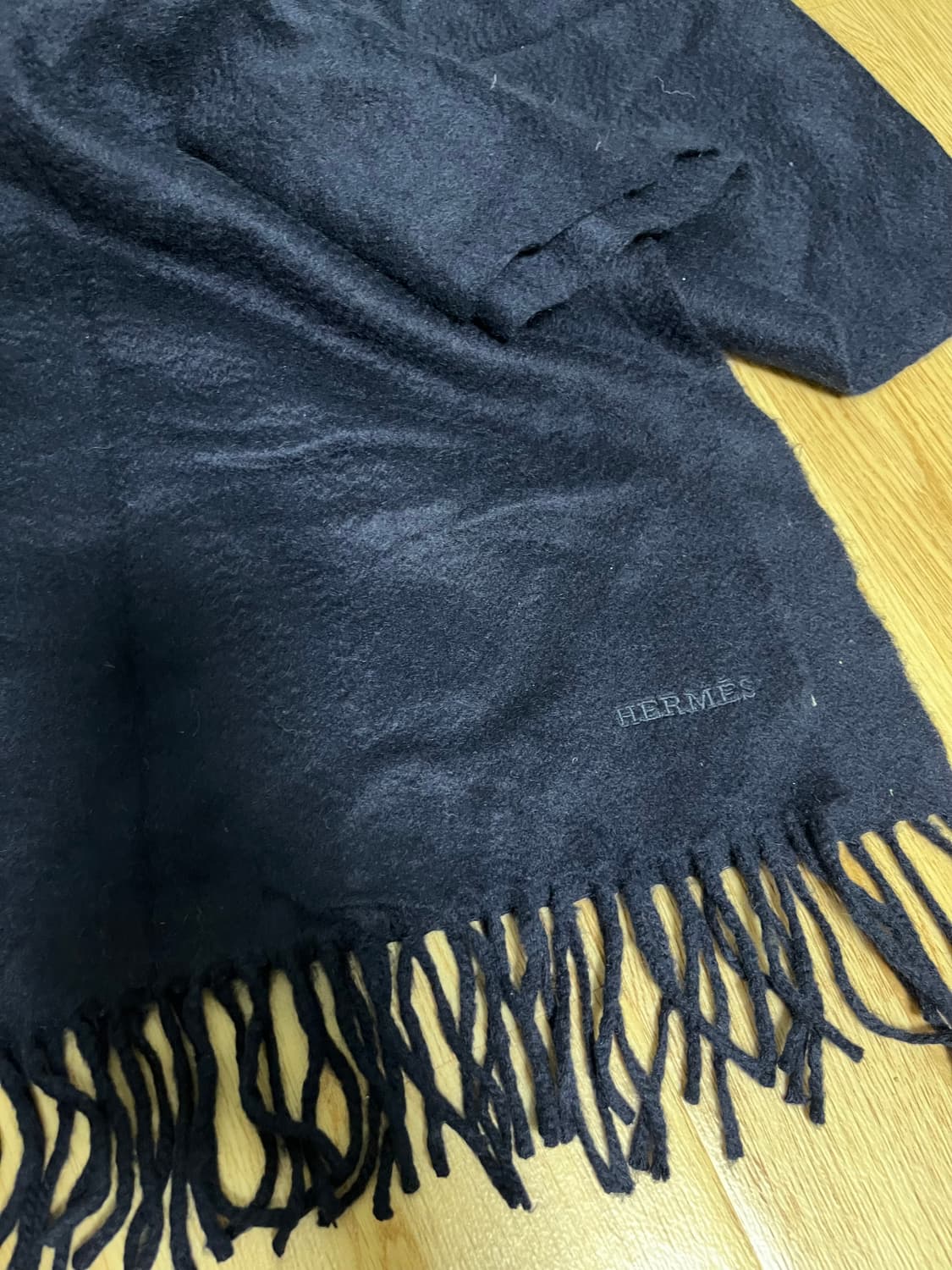 에르메스 다크네이비 캐시미어 머플러 상품이미지1