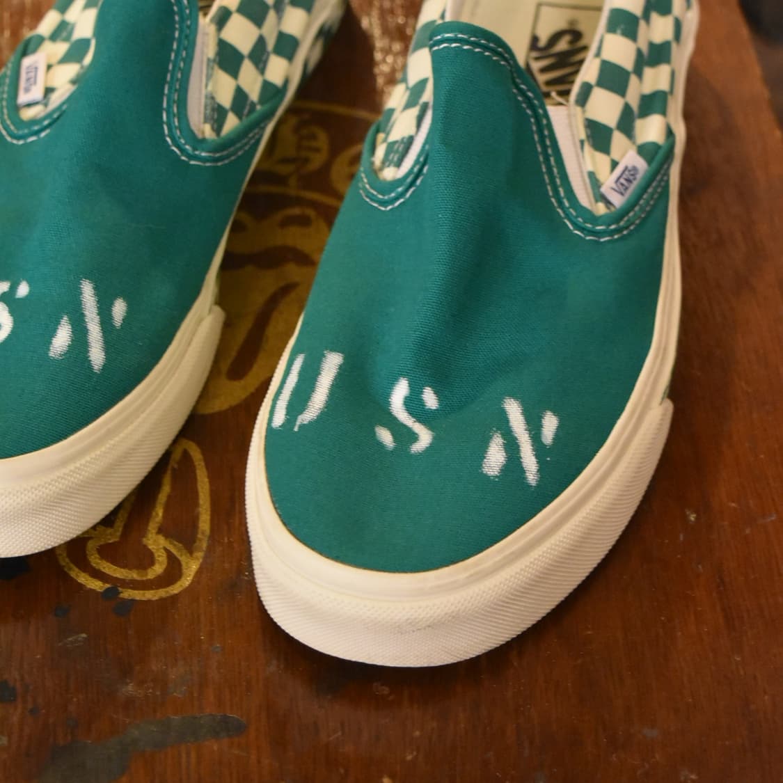 Vans Slip-on USN Custom Green 255 Size 상품이미지2