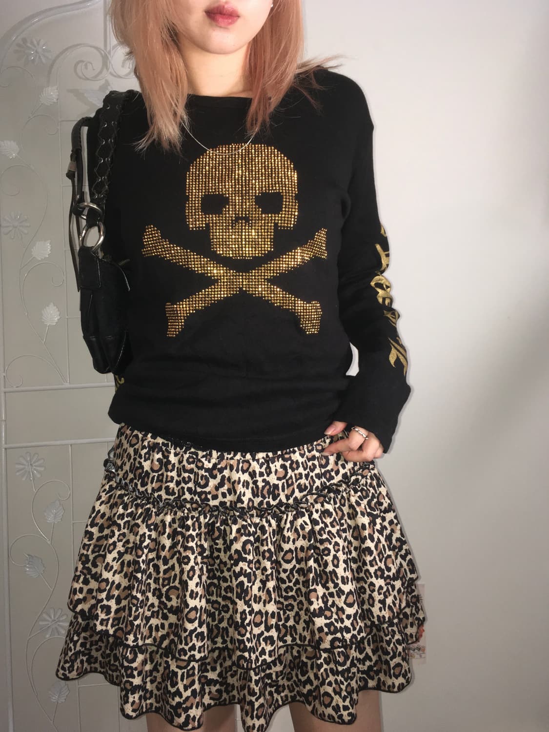 jpn vintage leopard frill cancan skirt 상품이미지2