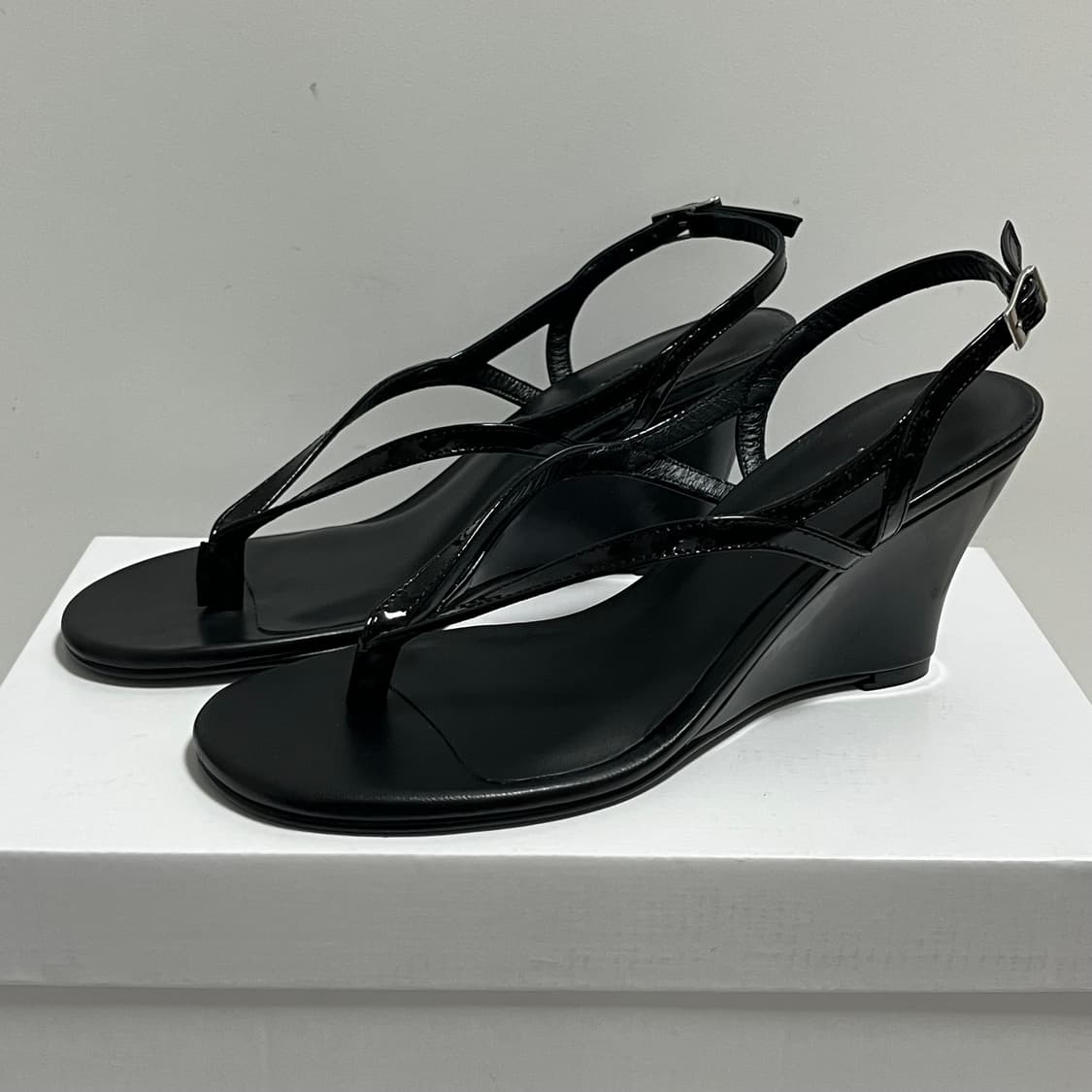 [36,37,38]기마구아스 웨지 샌들/블랙 상품이미지1