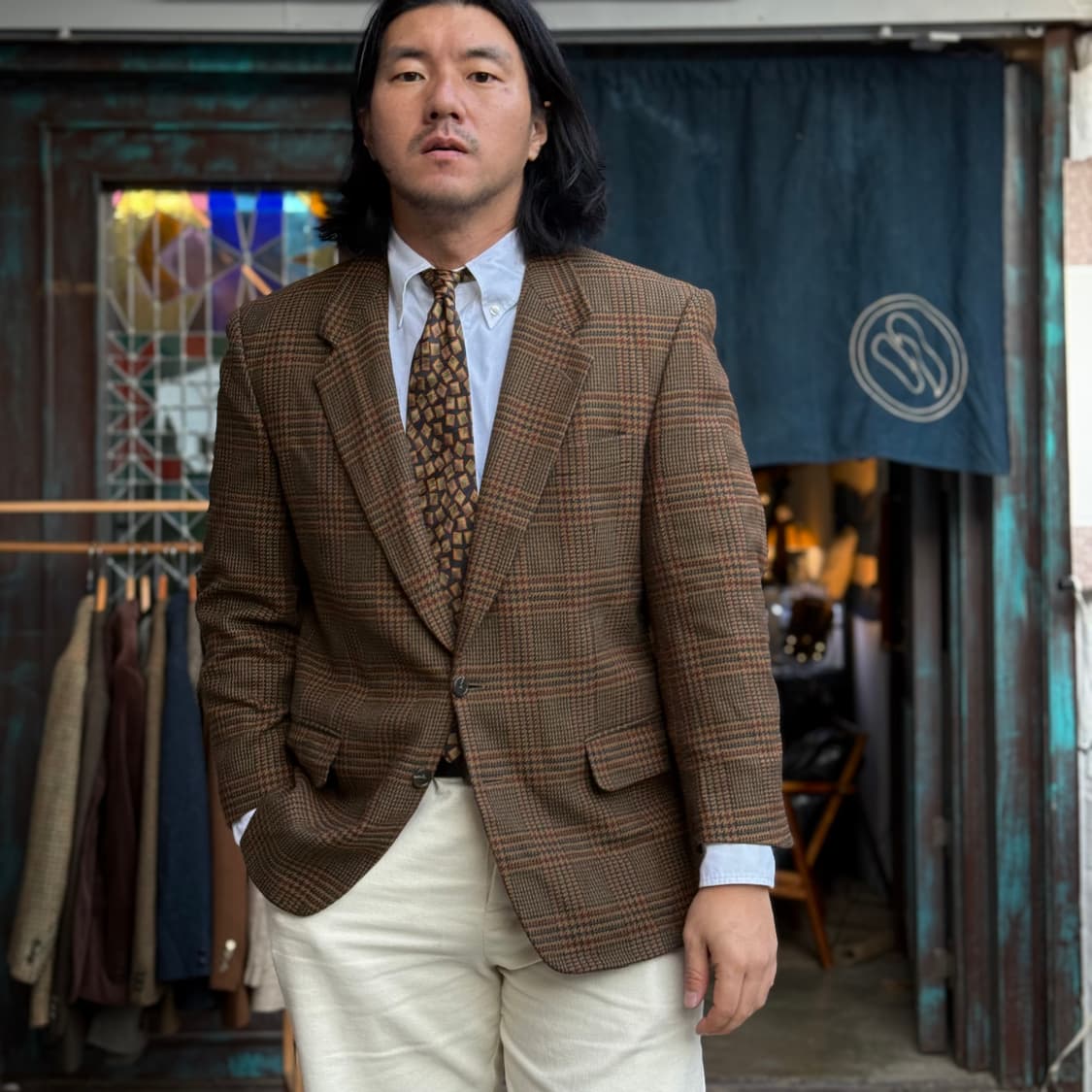 갤럭시 글렌 체크 울 자켓 103-105 상품이미지6