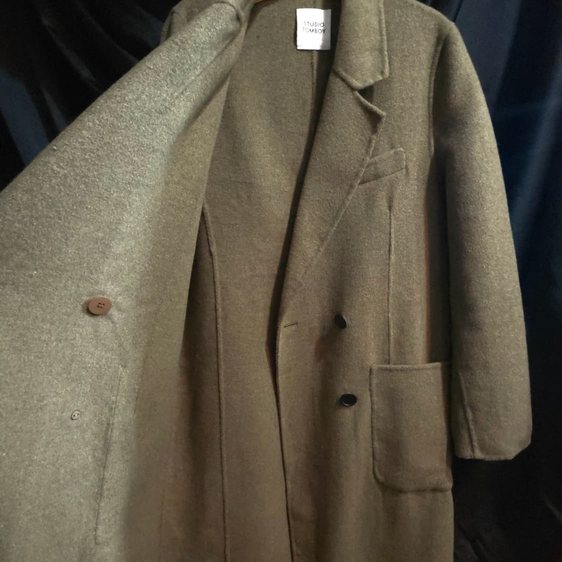 스튜디오 톰보이 울캐시미어 블렌드 더블 롱코트 상품이미지4