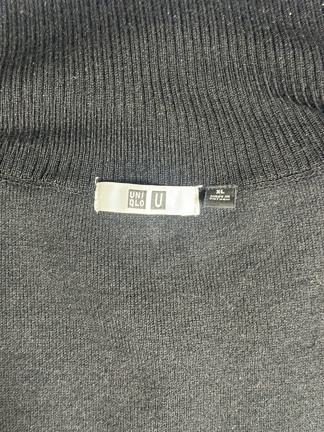 유니클로 U 니트집업 블랙 xl 상품이미지3