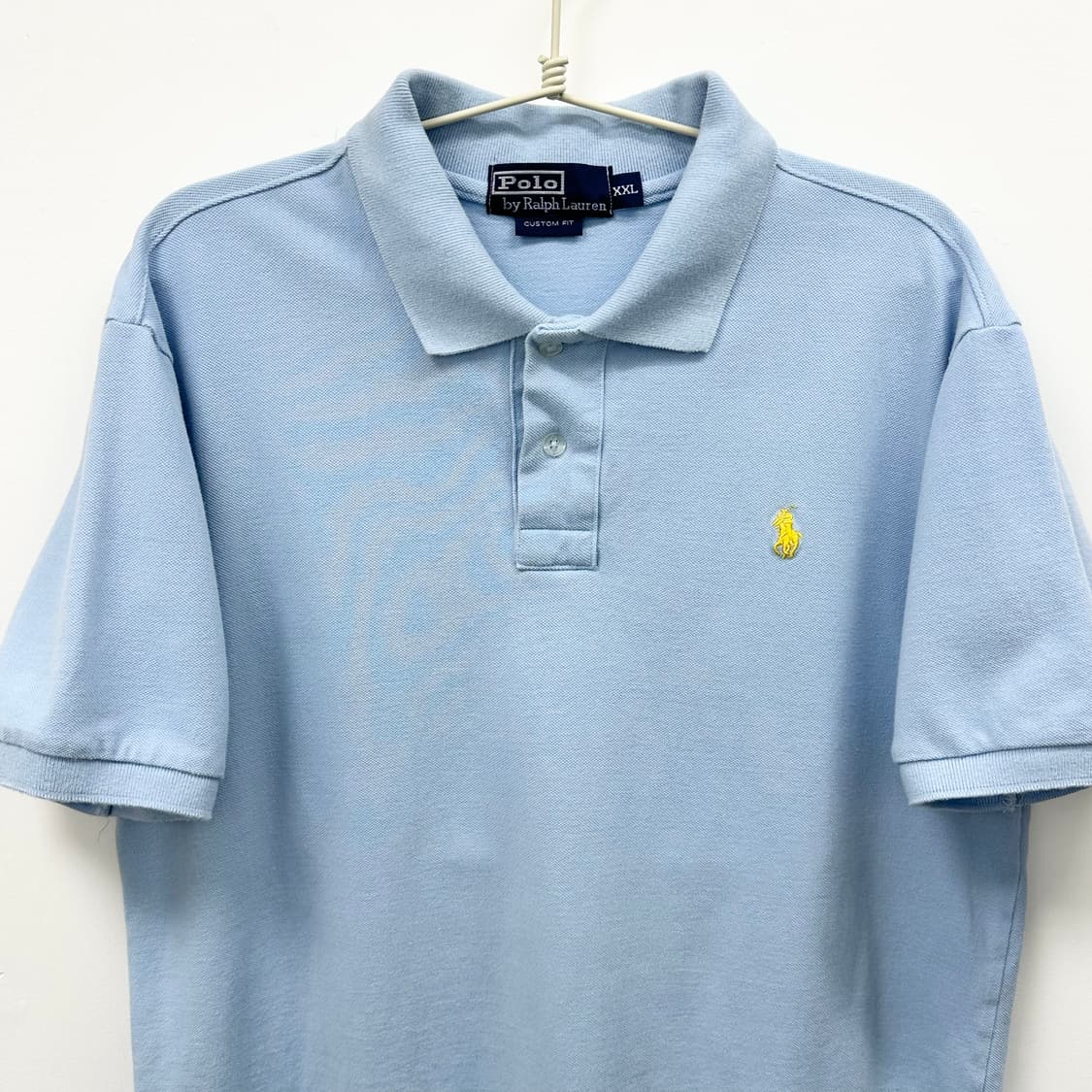 폴로랄프로렌 00s 빈티지 스카이블루 반팔 카라티 2XL 상품이미지2