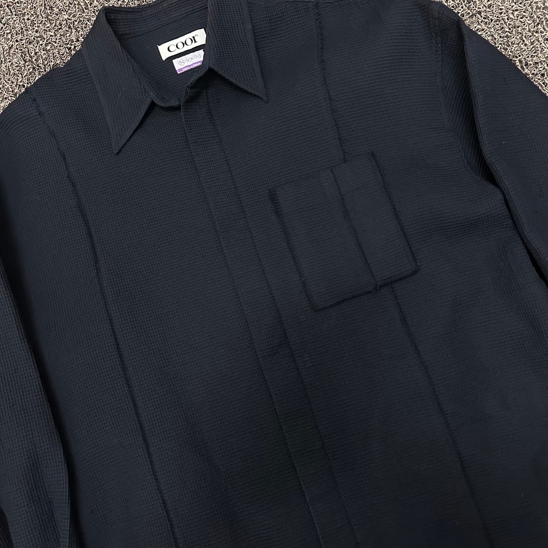 coor 쿠어 컷오프 오가닉 코튼 아우터 셔츠 블랙 상품이미지4