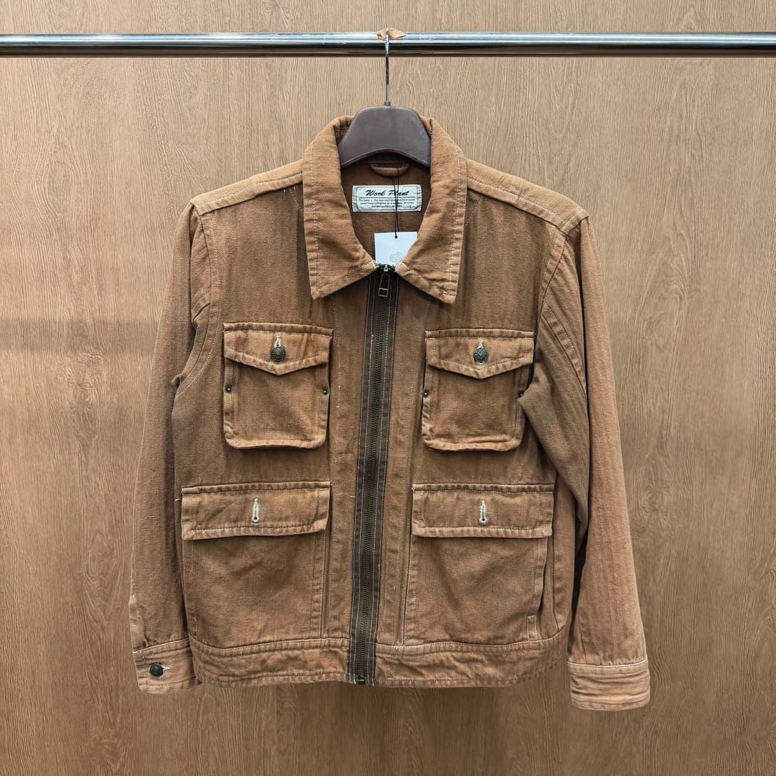 빈티지 코튼 자켓 멀티 플랩 포켓 디테일 레귤러핏 브라운 상품이미지2