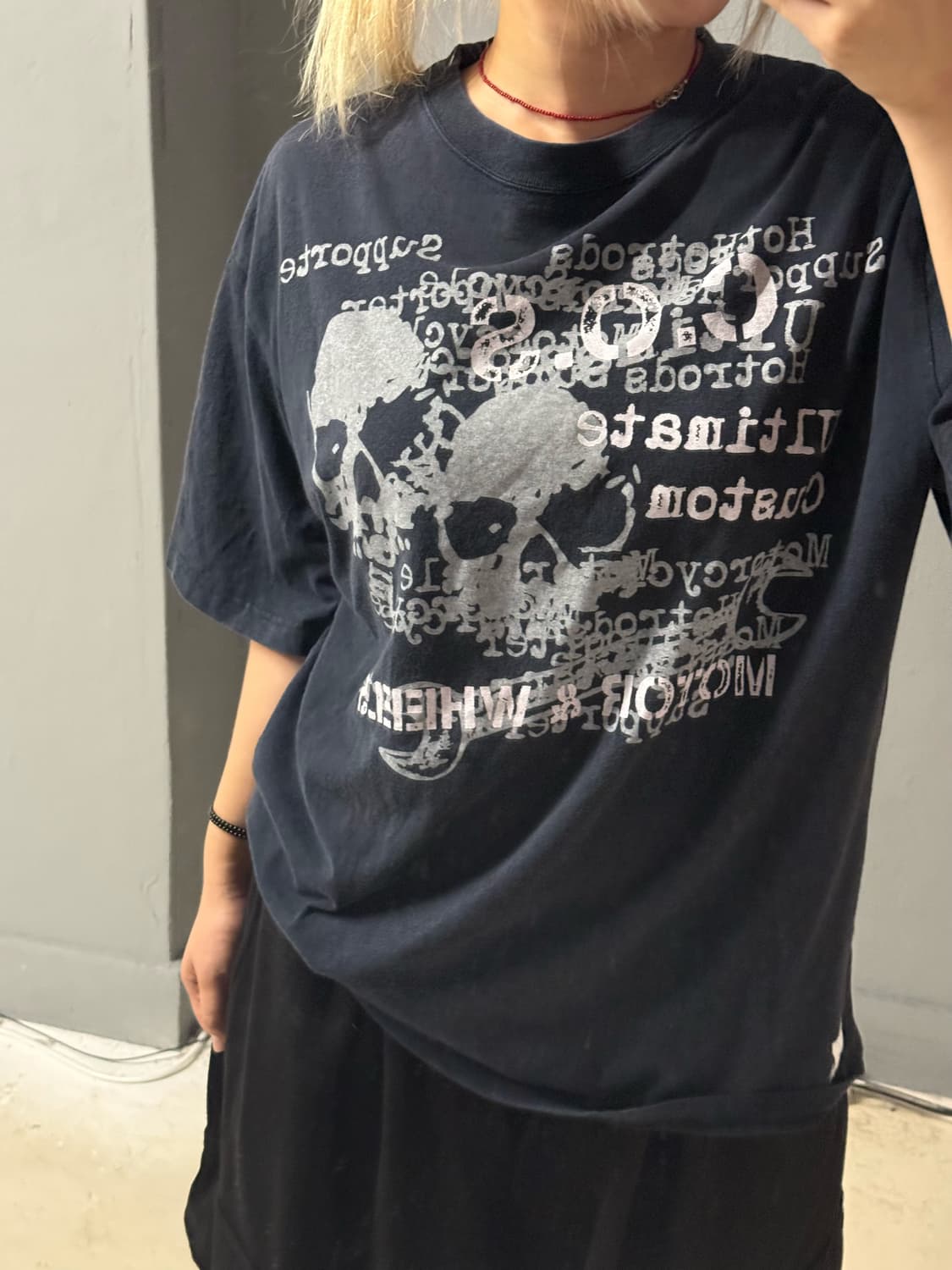 skull lettering oversized t-shirt 상품이미지3