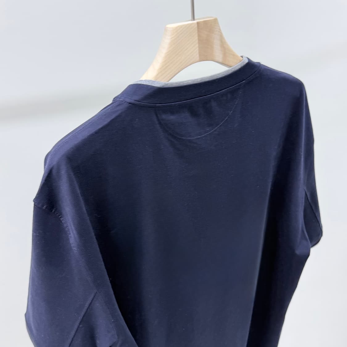 [S+급/2XL] 브루넬로 쿠치넬리 코튼 반팔 티셔츠 네이비 상품이미지5