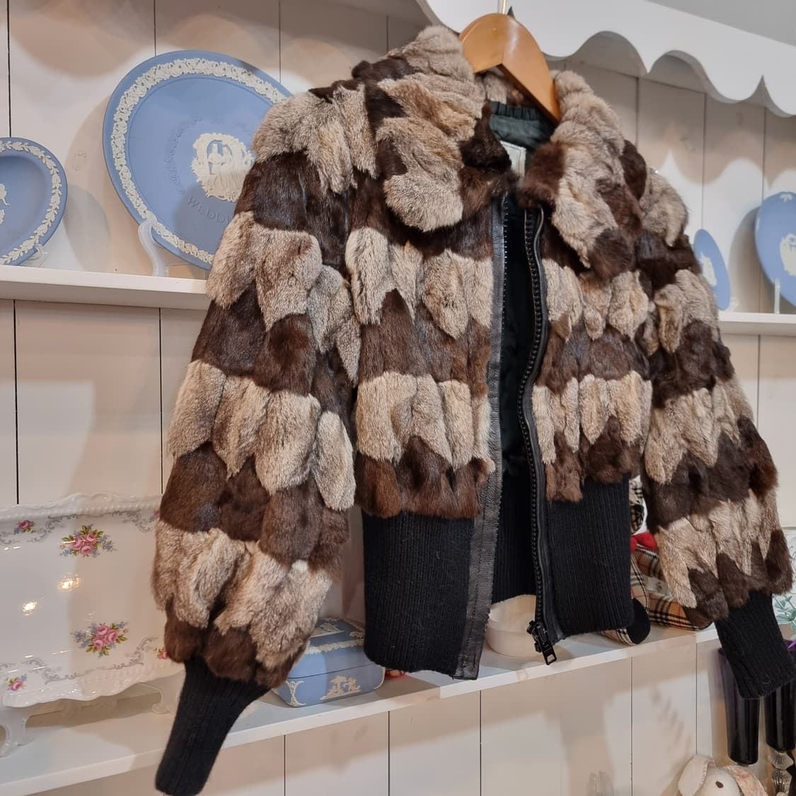 (살뤼 레 코팡) 천연모피 패치워크 숏자켓 상품이미지3