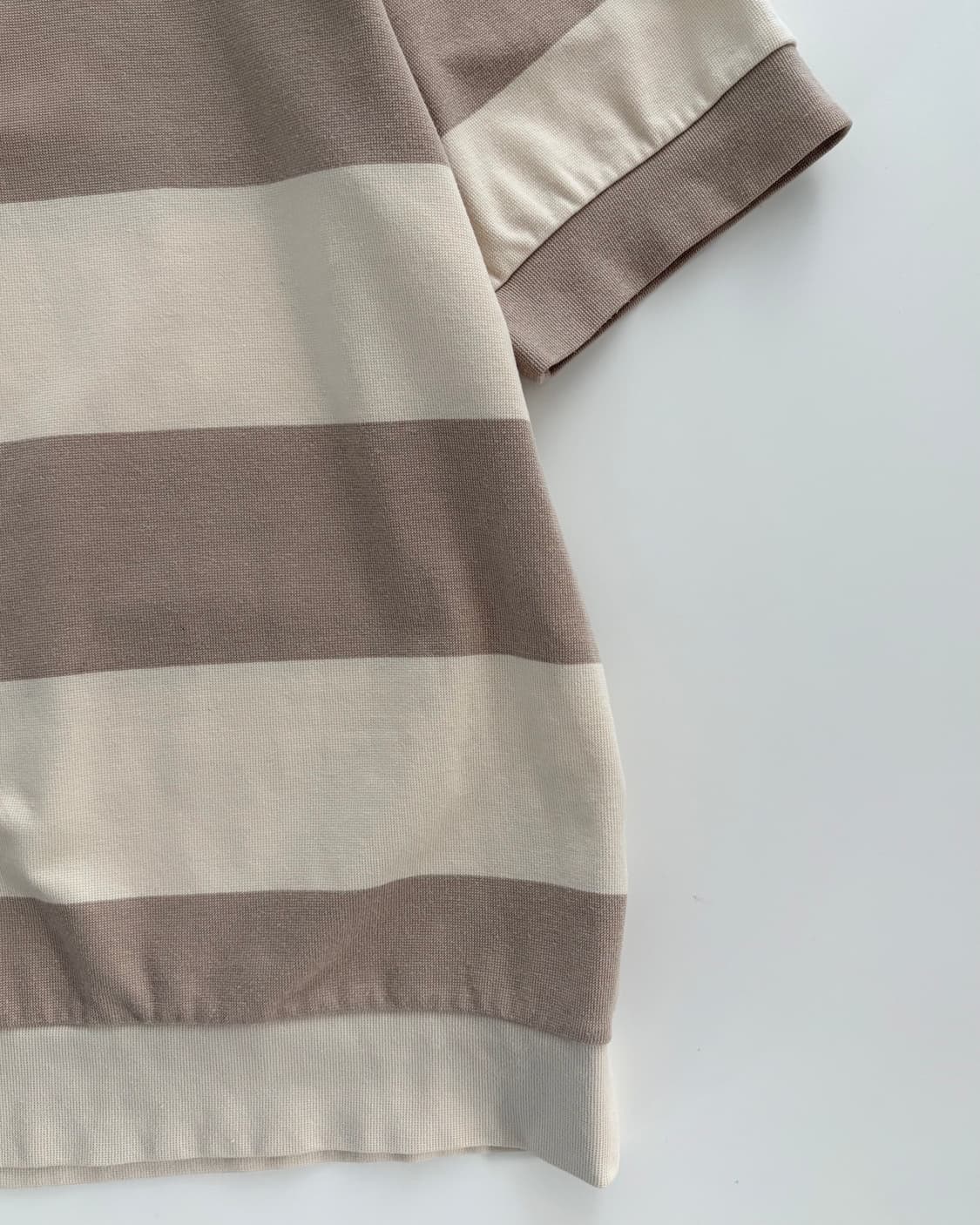 Lacoste 라코스테 베이지 단가라 코튼 티셔츠 상품이미지6
