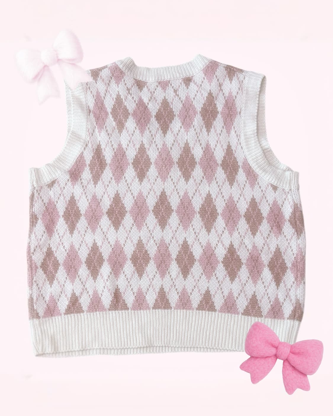 리즈리사깔 히메갸루 딸기초코 아가일 포인트 니트 베스트   완전 리즈리사 상품이미지2