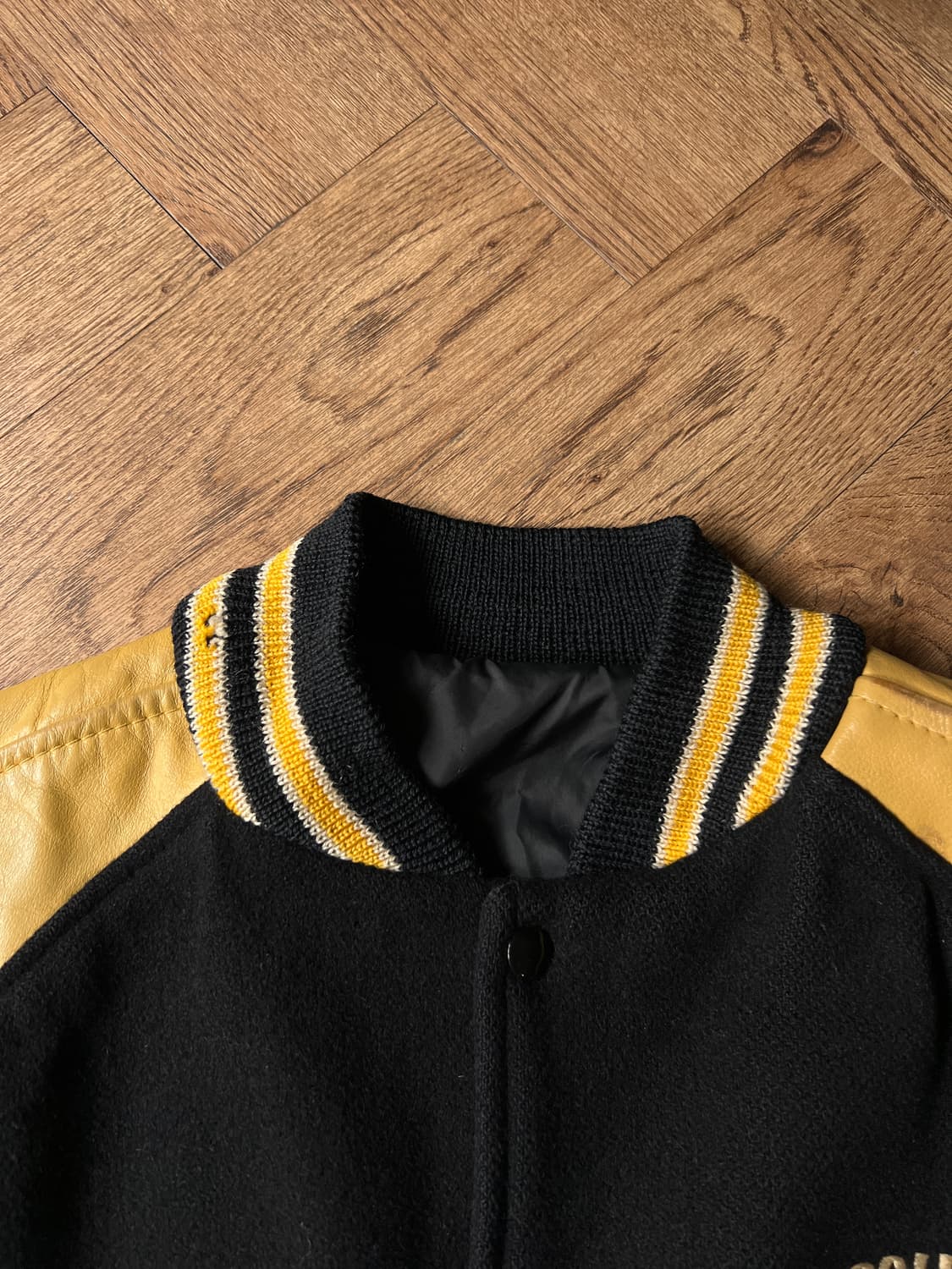 [L]90's USA 빈티지 울 레더 RUGBY 바시티 자켓 상품이미지2