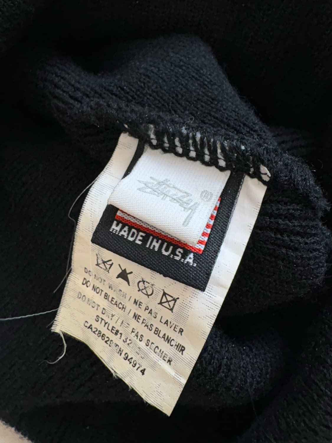 stussy 스투시 made in USA 자수로고 비니 블랙 상품이미지5
