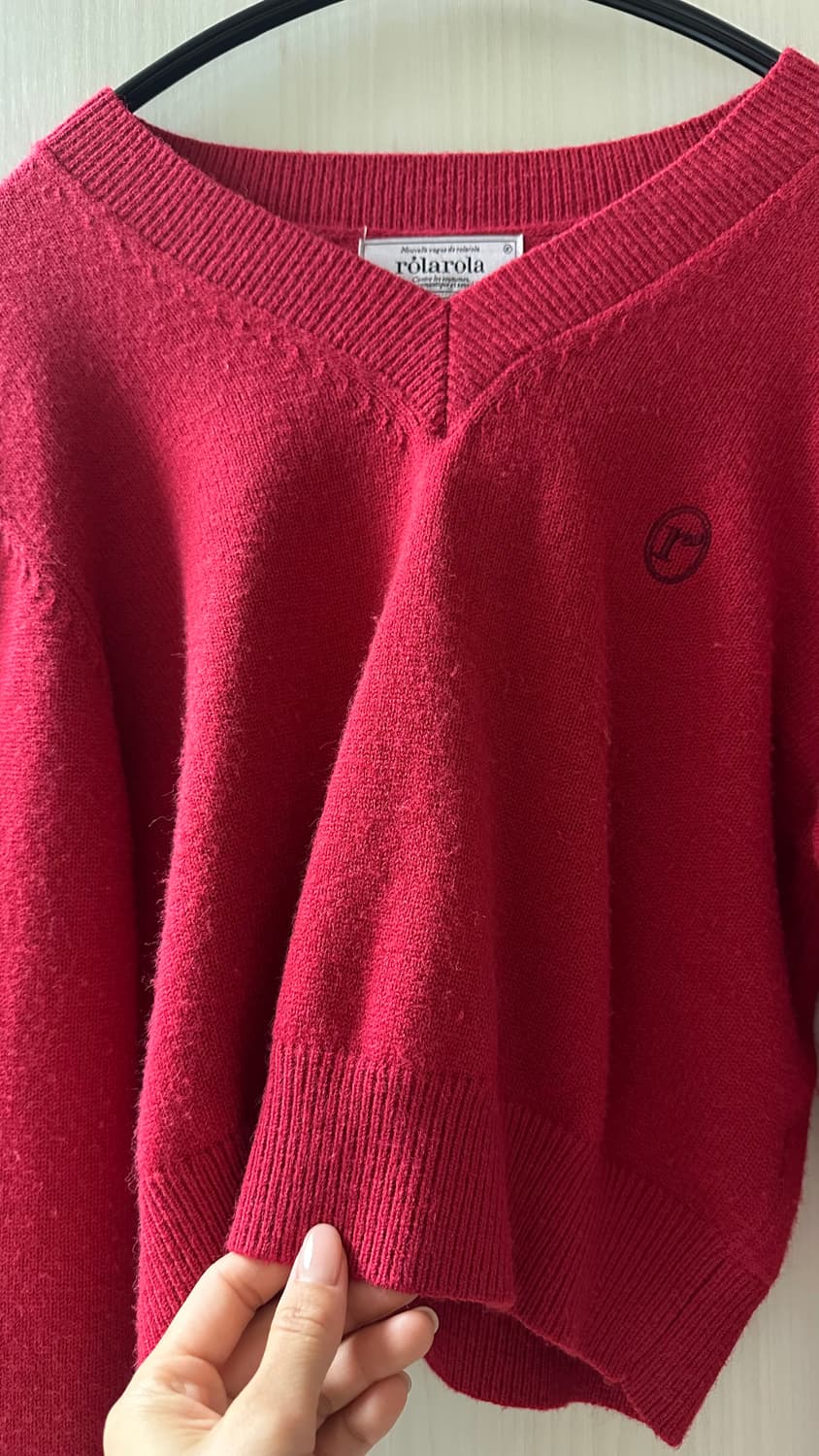 로라로라 브이넥 크롭니트 상품이미지4