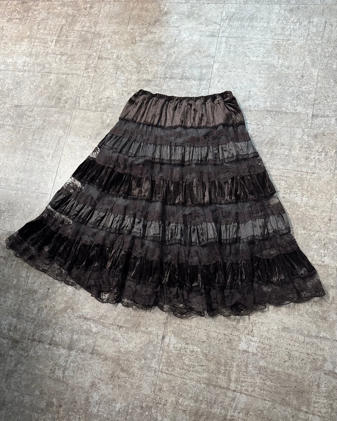 벨벳 레이스 투피스 패치 롱 스커트 3pcs SET 상품이미지10